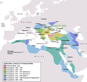Kart over Det osmanske riket