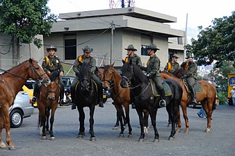 Policiamento montado da Polícia Nacional da Colômbia.