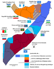 Die Landesteile Somalias