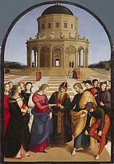 La Mariage de la Vierge, Raphaël, Pinacothèque Brera de Milan.