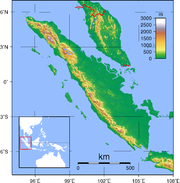 Peta topografi Sumatra