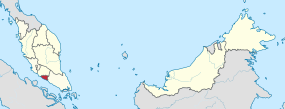 Peta menunjukkan lokasi Melaka di Malaysia
