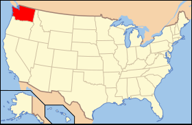 Map of the U.S. with Washington highlighted