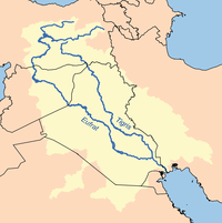 mapka povodí Eufratu a Tigridu