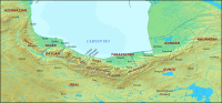 Tabula geographica Iraniae septentrionalis sub Renascentia Persiana