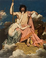 Jupiter, kralj bogov, bog neba; Jean Auguste Dominique Ingres, Jupiter in Tetis