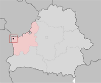 Položaj Grodna na karti Bjelorusije