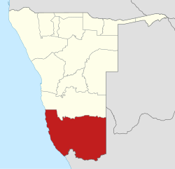 Location of the ǁKharas Region in Namibia