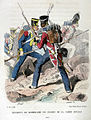 Униформа швейцарской гвардии Королевства Франция (на переднем плане, 1824).