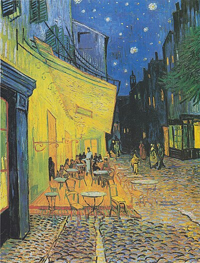 Café Terrace at Night by Vincent van Gough - 1888.