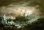 November 2016: Die HMS Terror 1837 in der Hudson Bay, Gemälde von William Blyth
