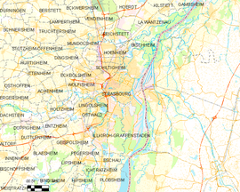 Mapa obce Strasbourg
