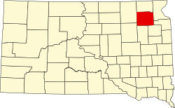 map of South Dakota highlighting Day County
