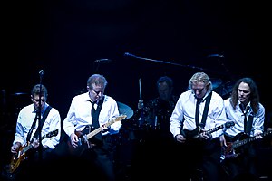The Eagles in 2008 during their Long Road Out of Eden Tour (left to right): Glenn Frey, Don Henley, Joe Walsh, Timothy B. Schmit