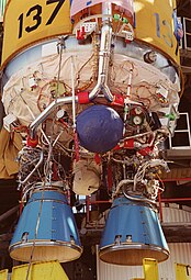 A close-up view of the RL-10 engines of Centaur IIA.