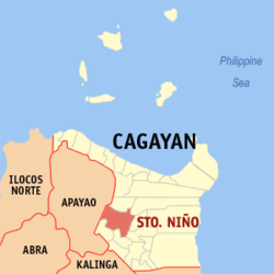 Mapa de Cagayan con Santo Niño resaltado