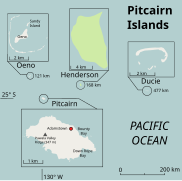 Karta Pitctarinovih otokov
