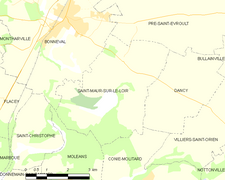 Carte de la commune de Saint-Maur-sur-le-Loir.