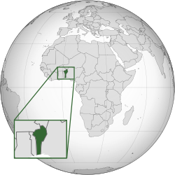  Бенин улсын байршил (dark green)