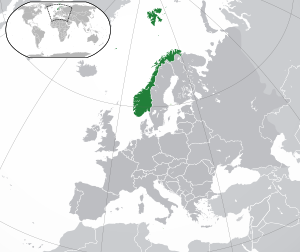 Норвегия на карте Европы
