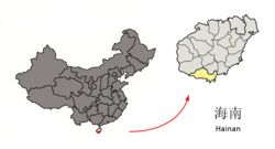 Location Sanya City jurisdiction in Hainan