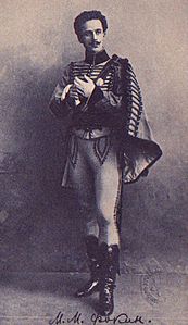 Som Lucien d'Hervilly i Marius Petipas produktion av baletten Paquita. Sankt Petersburg 1898.