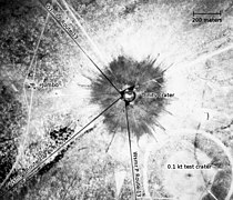 تصاویر هوایی نقطهٔ انفجار که زمان کوتاهی پس از وقوع آن گرفته شده‌است