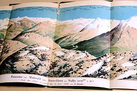 Alpenpanorama-Zeichnung von 1840