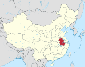 Provincie An-chuej (červeně) na mapě Číny