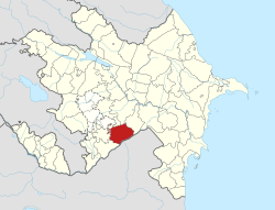 Map of Azerbaijan showing Fuzuli District
