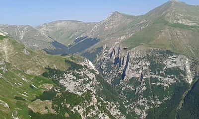 Gorges de l'Infernaccio (gorges du sale Enfer) du mont de la Sibylle.