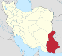 سیستان و بلوچیستان اوستانی ایران نقشه‌سی اوستونده