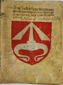 Malovaný obal druhé knihy olomoucké řady moravských zemských desk, Knihy Beneše z Kravař či ze Strážnice z let 1373–1374