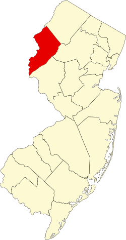 Karte von Warren County innerhalb von New Jersey