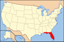 Floridas läge i USA