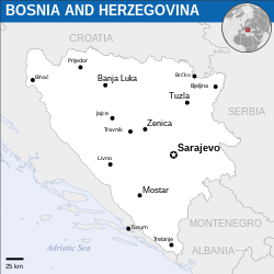Bosnia and Herzegovina के लोकेशन