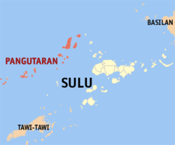 Map of Sulu with Pangutaran highlighted