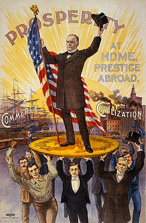 Portes de campanha do candidato Mckinley para as eleições Americanas de 1900