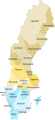 As províncias históricas da Suécia