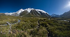 Hooker Valley with Main Divide and Mt. Cook