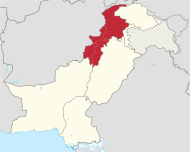 ایالت خیبر پختونخوا در نقشهٔ پاکستان