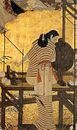 Eine Weberin im Stil der Momoyama-Genremalerei