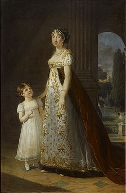 Caroline Bonaparte kun sia filino Laetizia, fare de Vigée-Lebrun (1807)