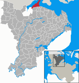 Beliggenhed af Lyksborg i Kreis Schleswig-Flensburg