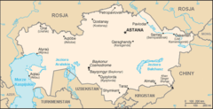Mapa Kazachstanu