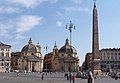 Piazza del Popolo (Blick Richtung Süden mit Santa Maria di Monte Santo, Santa Maria dei Miracoli und Obelisk)