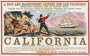 Sailing to California for the Gold Rush.