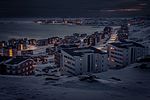 Nuuk in einer Winternacht, Grönland