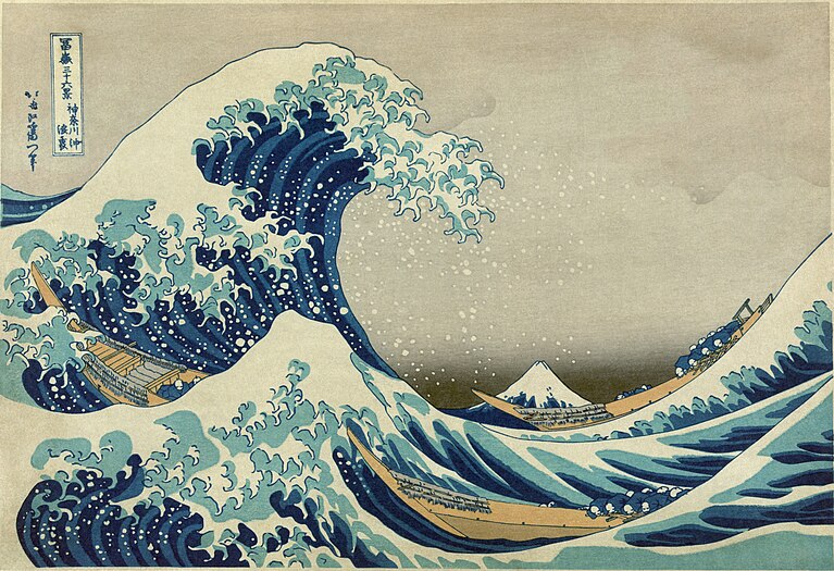 Reprint of The Great Wave off Kanagawa by Katsushika Hokusai - between 1826 and 1833.