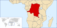 Lage der Demokratischen Republik Kongo in Afrika